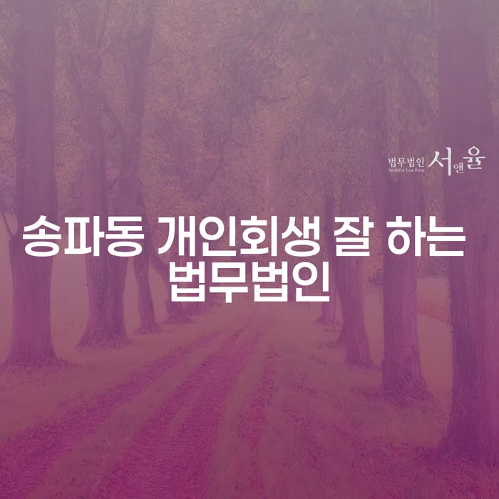 송파동 개인회생 잘 하는 법무법인